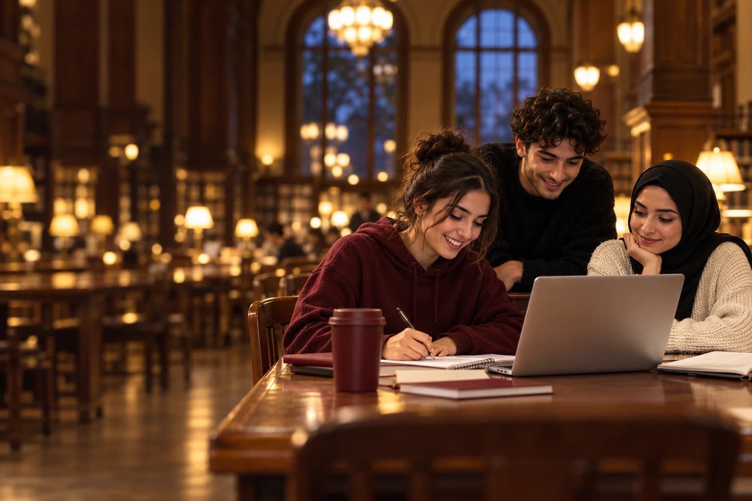Studenten die samen aan hun opdracht werken